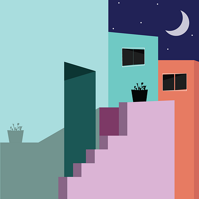 View adobe art brading building flowers graphic design illustration logo moon pot vector window