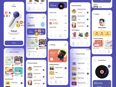 Project: Podcast App app clean design exploration live streaming minimal mobile mobile app music orix player podcast app podcasting sajon streaming streaming app ui ui design uiux ux
