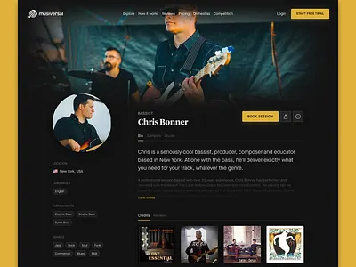 Artist Profiles — Musiversal artist artist profile artists credits dark home studio marketplace musician musician profile musicians musiversal profile samples tracks