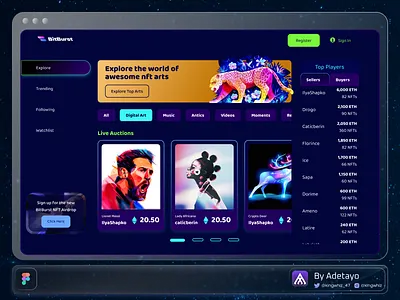 NFT Marketplace Concept artist design graphic design illustration inspiration ui web