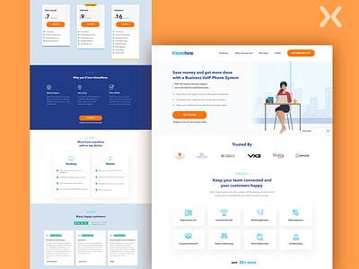 Klowdfone | Sales Landing Page best landing page design branding customer support customer support landing page design dribbble shot it landing page landing page design landingpage lead generation phone landing page popular shot sales landing page sales page ui ux