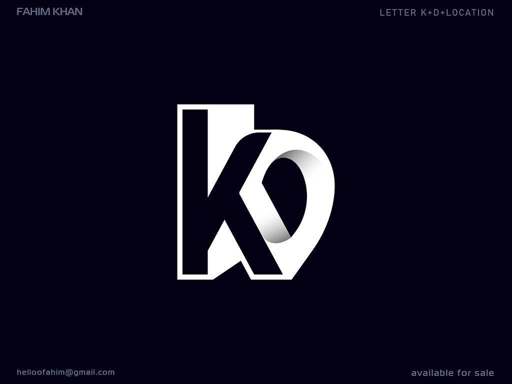letter K D location by Fahim Khan Logo Designer on Dribbble