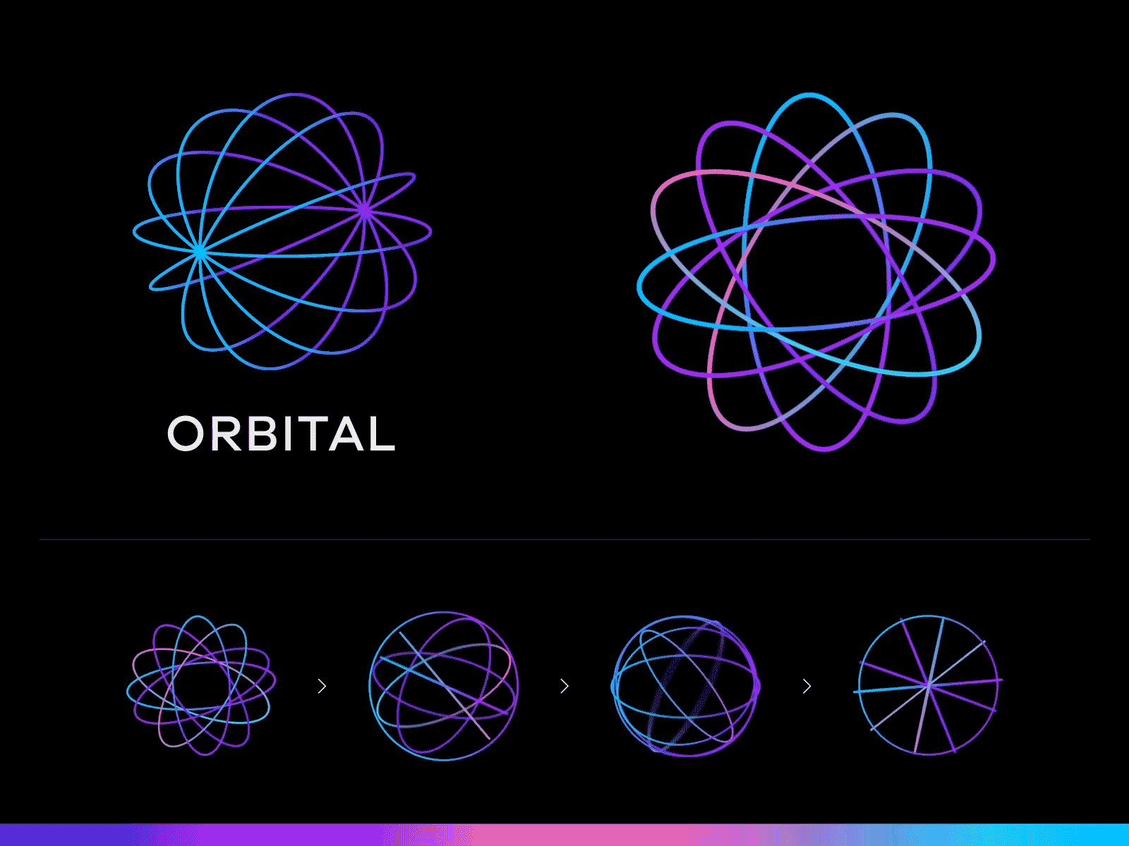 Atom animation atom branding circle circles gradient line lines logo logo animation mark motion graphics symbol