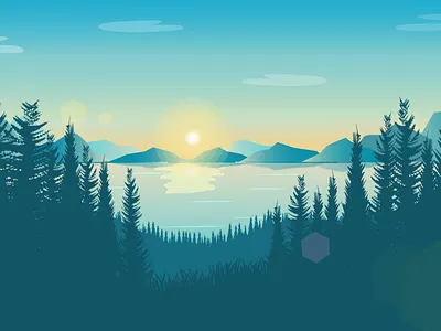 Landscape illustration cartoon design illustration landscape ui vector