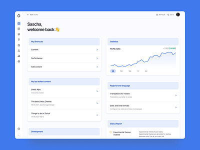 Drupal – Gin FutureUI – Dashboard concept admin ui cms content management system dashboard design drupal drupal admin ui future ui gin future ui overview