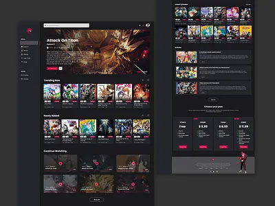 Animulu | Anime Streaming Platform anime anime streaming design landing page design landingpage streaming platform ui ui design ux website concept website design