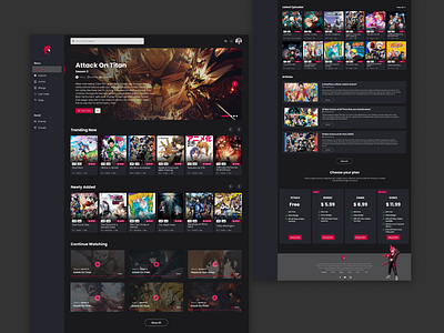 Animulu | Anime Streaming Platform anime anime streaming design landing page design landingpage streaming platform ui ui design ux website concept website design