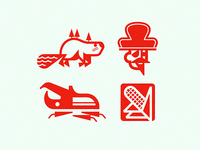 Symbols beaver beetle branding corn illustration logo pirate texture vector