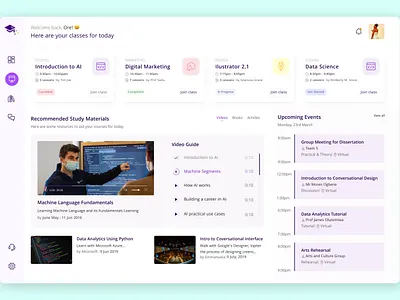 E-learning Platform Screen Design dashboard ui edtech graphic design landing page schhol ui uiux