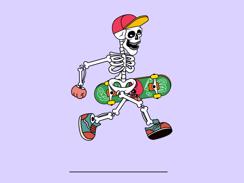 Pro Skater after effects animation bone character gif illustration motion run running skeleton tutorial