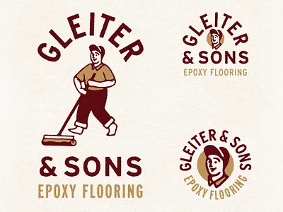 Gleiter & Sons Epoxy Flooring Branding americana branding character flooring heritage illustration logo trade vector