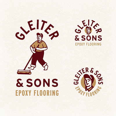 Gleiter & Sons Epoxy Flooring Branding americana branding character flooring heritage illustration logo trade vector