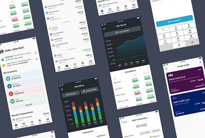 Personal financial management app ai banking design finance fintech minimalistic mobile mobileapp modern ui ux