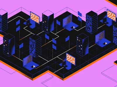 Network architecture architecture connection data editorial files grid illustration internet layout network security servers