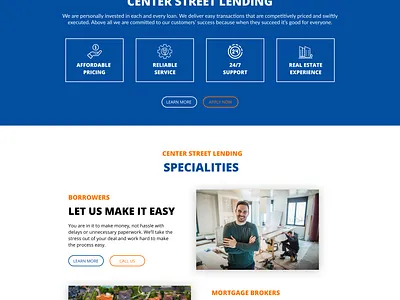 Real Estate Lending Company Homepage branding design