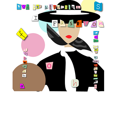 Fashion collage design fashion girl graphic design illustration magazine vector