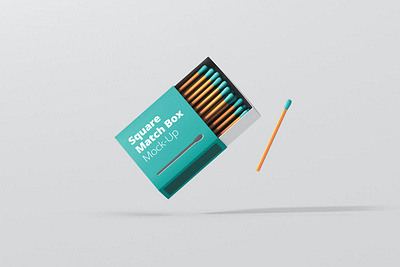 Square Match Box Mockup abstract box branding design fire match match box match stick matches mockup packaging photorealistic presentation print psd safety stationary ui