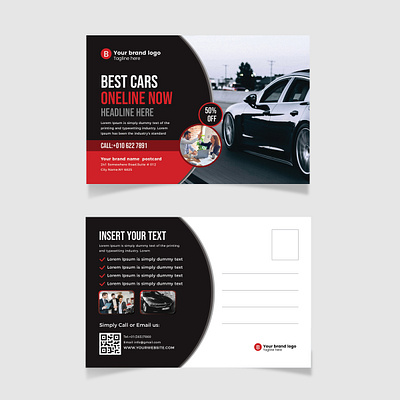 Car Postcard design 3d animation branding car postcard car postcard design graphic design logo motion graphics ui university postcard