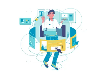 Free control background branding business cartoon design freecontrol illustration logo person ui vector