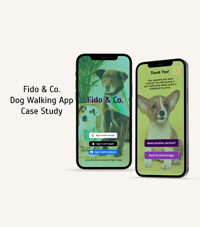 Fido & Co. Dog Walking App product design ui ux ux design