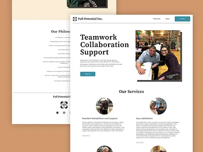 Full Potential Inc. Website Design. branding design non profit typography ui user interface design ux