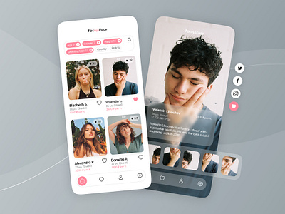 FacoloFace Mobile App UI UX Design app branding concept design flat graphic design icon logo ui ux vector