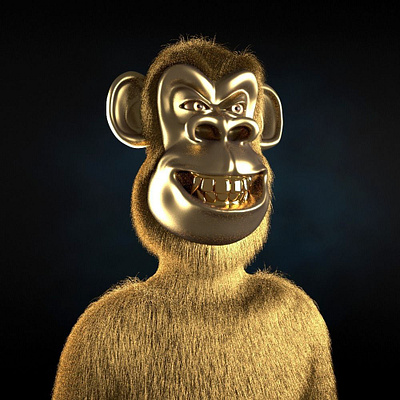 Golden Ape 3d animation graphic design