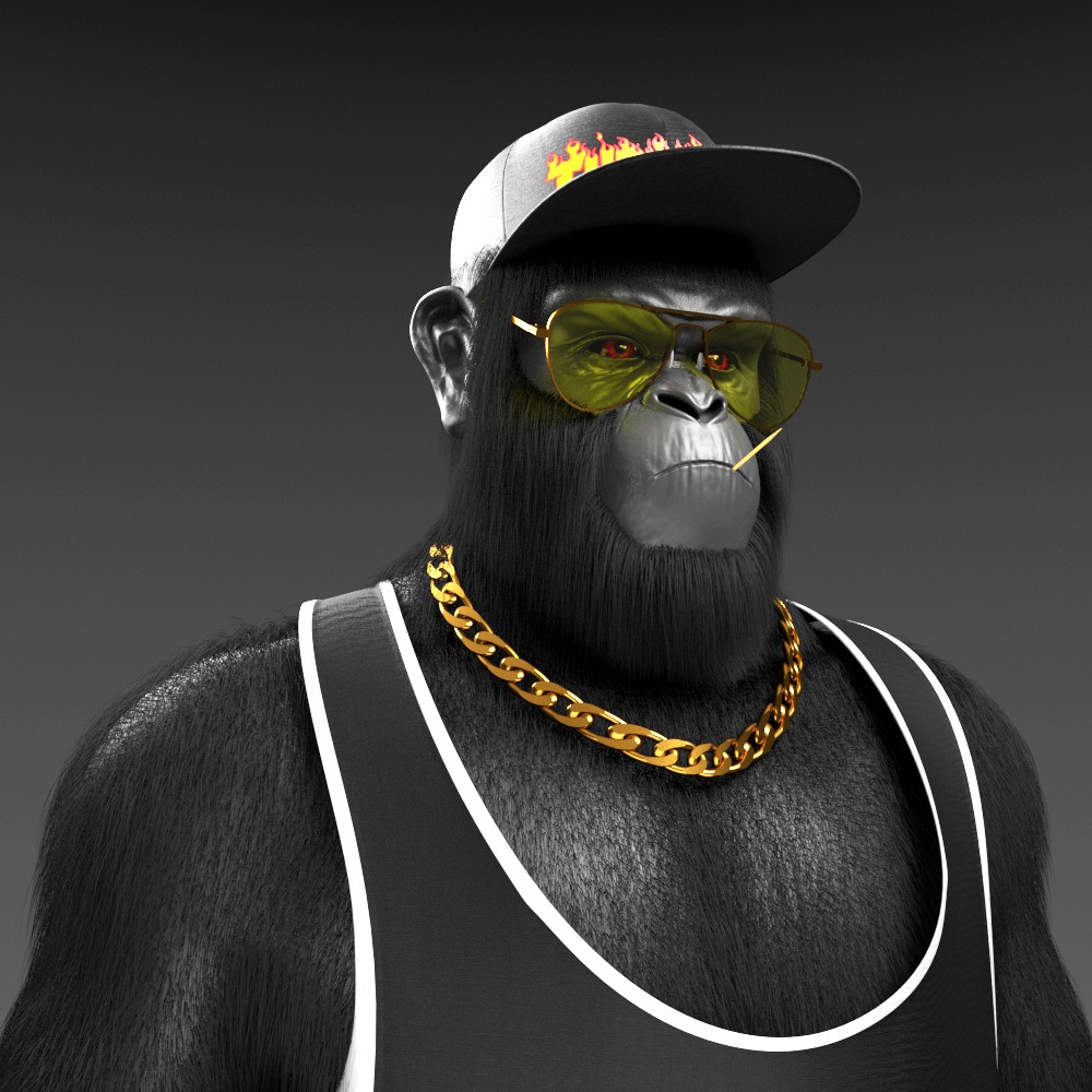 Ape Dude 3d animation branding graphic design logo motion graphics ui