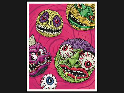 Madballs Inspired Illustration 80s 80stoys actionfigure actionfigures creature digital digitalart gross horror illustration madball madballs monster retro slime toy toys