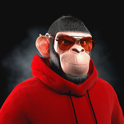 Ape in red 3d animation branding graphic design logo motion graphics ui