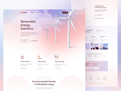 Solis - Renewable Energy Layout Pack branding creative design ener energy landing landing page power renewable renewable energy saas solar turbine ui web