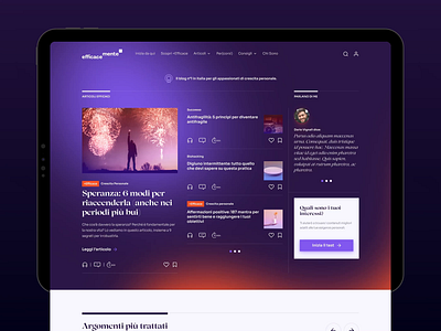 Efficacemente: UX / UI Design for the blog about personal growth blog branding design digital gradient graphic graphic design interaction design personal growth typography ui ui design user experience user interface ux ux design uxui