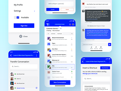 Textline Mobile Conversations blue chat app mobile product design texting textline ui