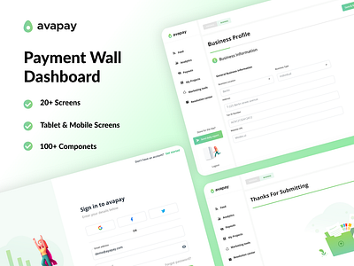 Avapay Dashboard Design admin panel adobe xd aqua dashboard dashboard design figma finance fresh functionality leaf payment