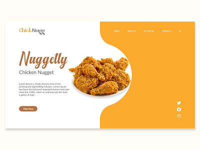 Food Web Landing Page design app design chicken nugget food landing page food website design landing page design modern ui nugget website ui ui design ui ux design user experience design user interface design ux design web design webpage design website design