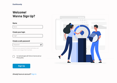 Sign Up page for a desktop Dashboard antdesign antdesign ux uxui ui dashboards dailyui dashboards ui ux