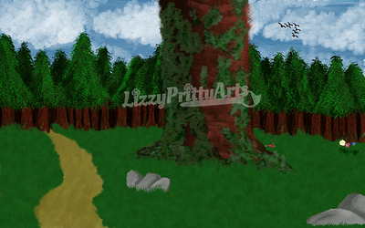 Wild Forest Trails Reality design digital art digital painting drawing drawings fantasy forest forest fantasy forestscape illustration landscape landscapes realism reality