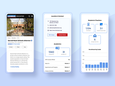Private Schools Profile data callout design desktop education illustration mobile private schools profile ui ux website design