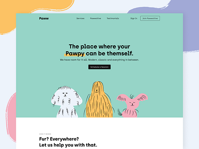 Daily UI — Landing Page 003 dailyui design dogs illustration landing page ui web