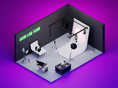 Isometric Echolab's studio 3d design graphic design isometric render