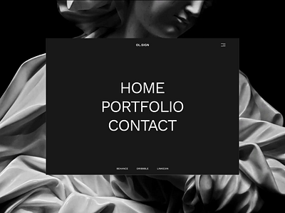 Menu - Ol.Sign 2022 animation black design menu mini minimalism minimalist ol.sign portfolio ui ux web design white