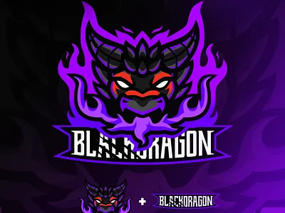 Blackdragon mascot logo branding design dragon illustrator logo mascotlogo vector