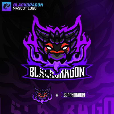 Blackdragon mascot logo branding design dragon illustrator logo mascotlogo vector