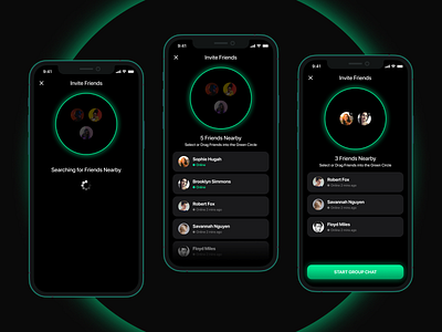 Circle of Friends Feature app app design apps black circle clean community design friends graphic design green product design social social media ui ui design user interface ux ux design white