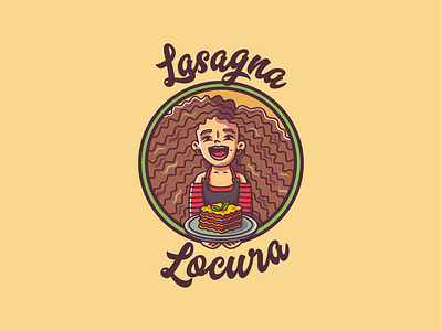 Lasagna Locura branding character food illustration lasagna logo restoran vector