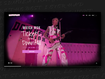 Machine Gun Kelly Website UI Design Concept mgk rock band ui ui design web design website