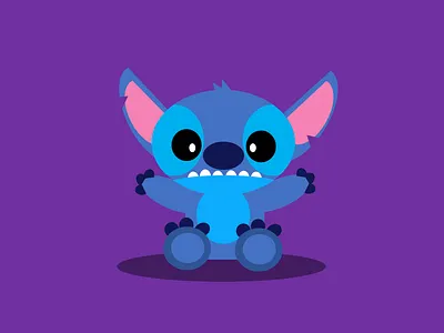 Stitch 2d art blue cartoon clean design flat graphic design illustration minimal powerpoint simple stitch vector