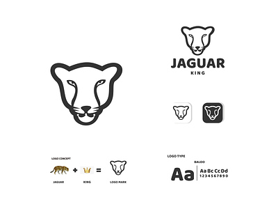 jaguar and crown king animal app branding crown design icon illustration jaguar king logo typography ui ux vector