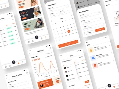 App UI kit for spa & salons application mobile mobile app mobile ui salons software manament spas ui ux