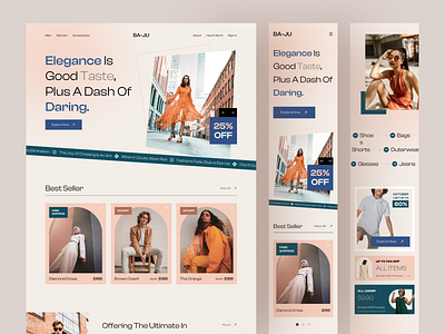 BA-JU - Fashion Landing Page UI Kit clean clothing fashion fashion landing page fashion web landing page landing page design landing page ui kit ui ui kit ui template uidesign uidesigner uiux uiux design uiux designer userinterface web design web designer